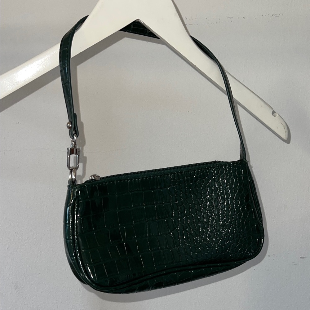 90’s Green Crocodile-Embossed Women's Bag